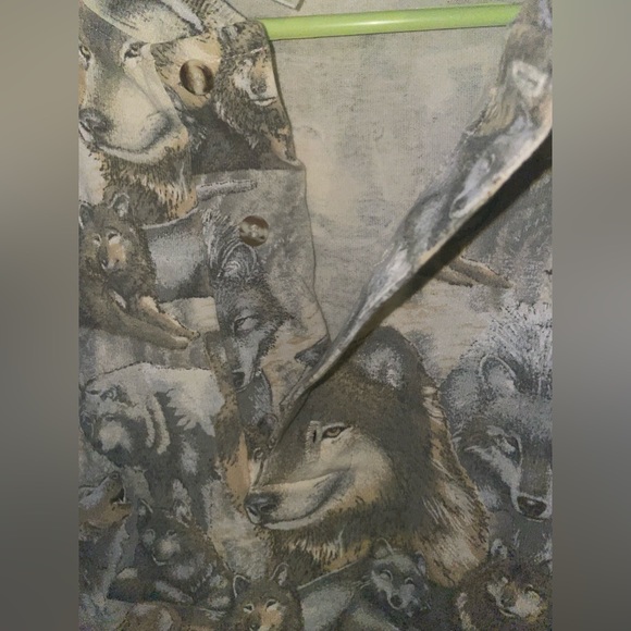 Wolf Camo half button up T-shirt Men’s L - Picture 3 of 4